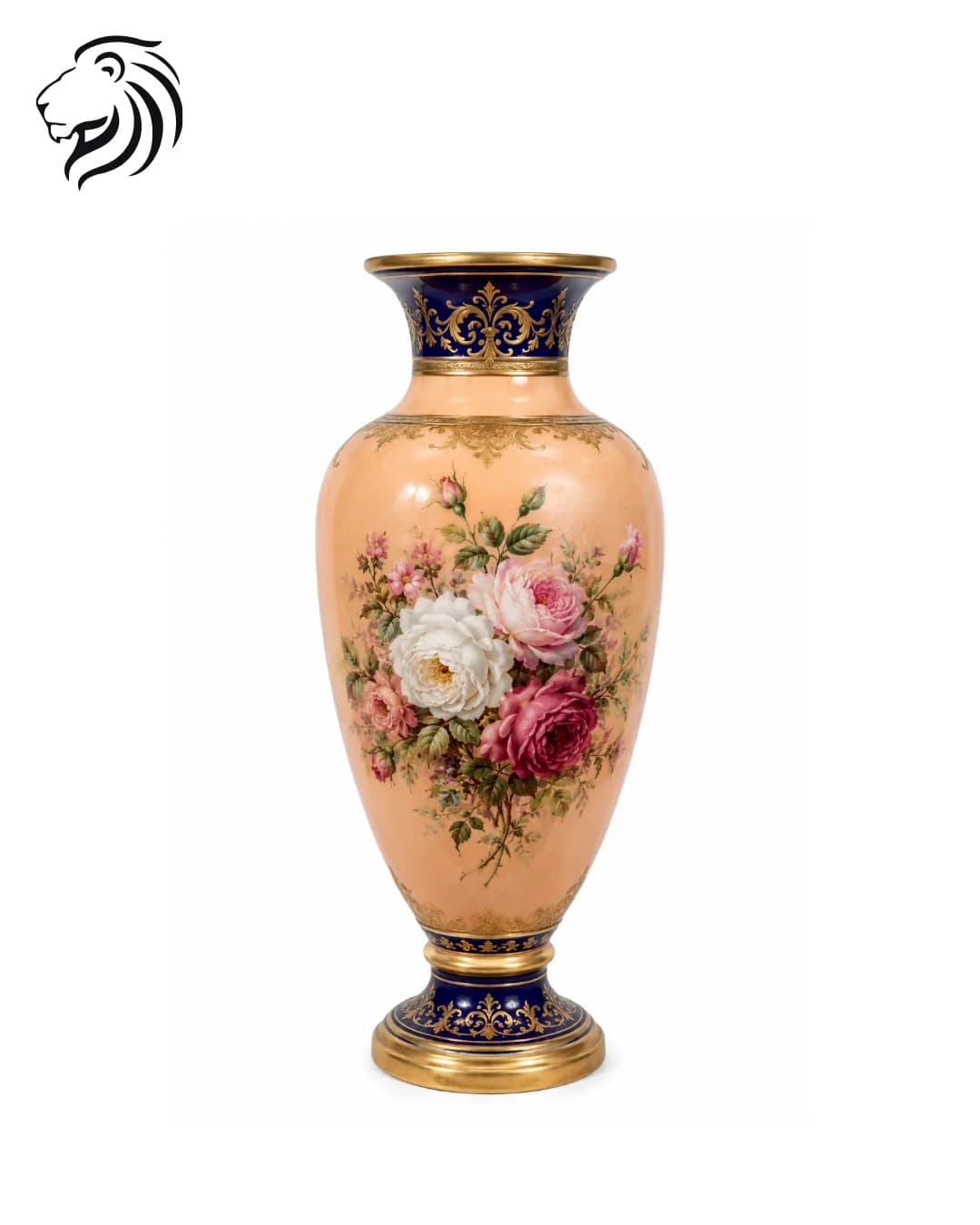 Vase balustre à bouquets de roses
