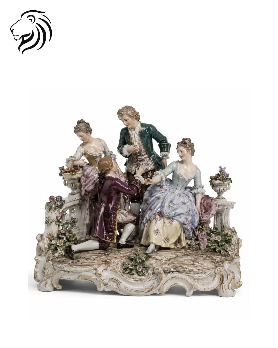 Groupe galant en porcelaine