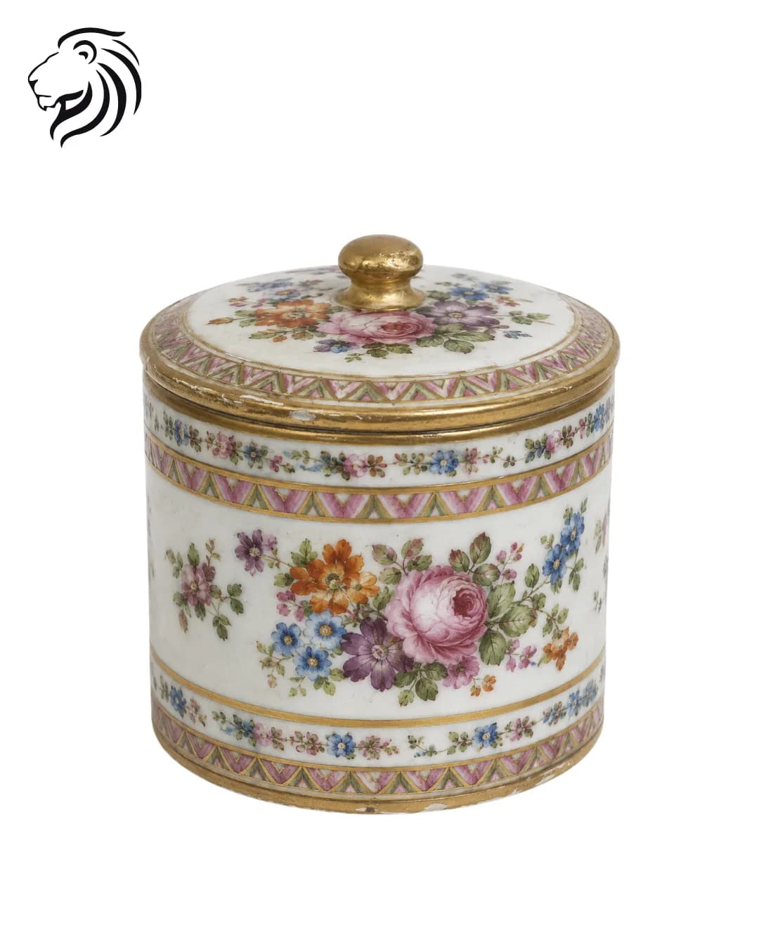 Boîte couverte à frises florales