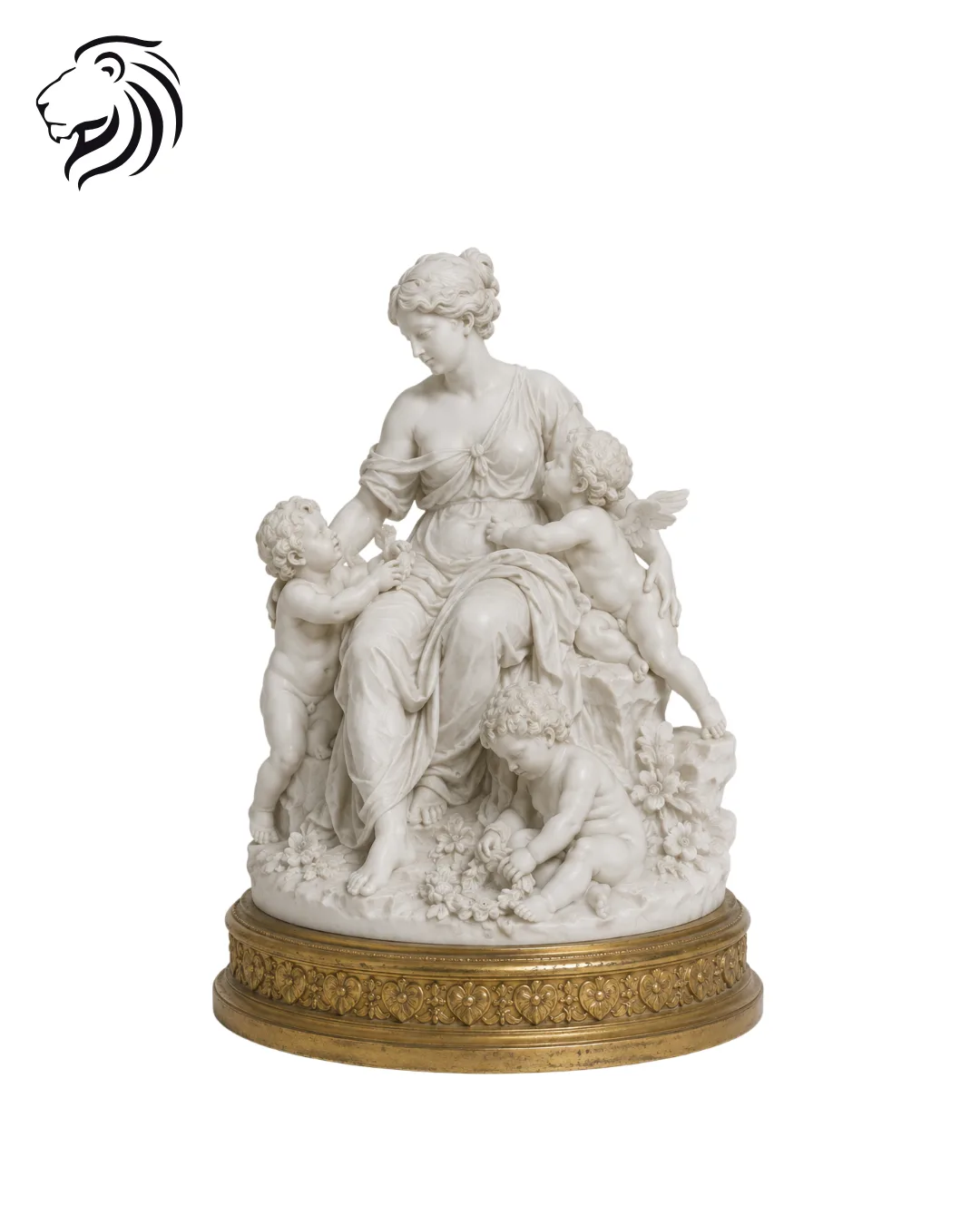 Groupe en biscuit : femme et putti