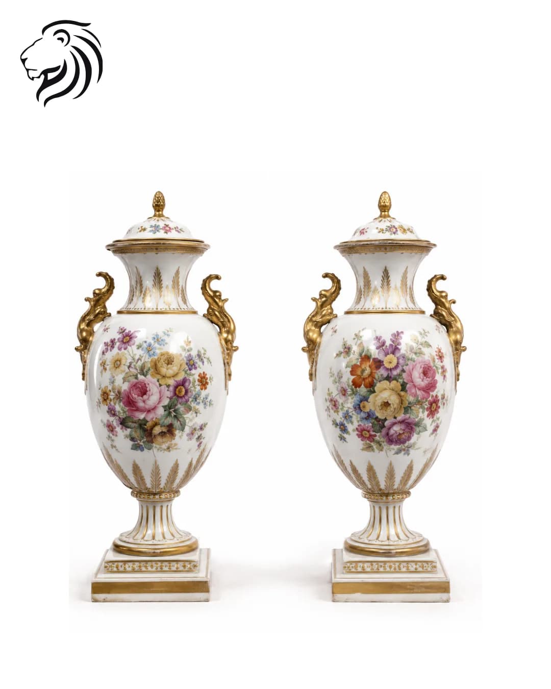 Paire de vases fleuris