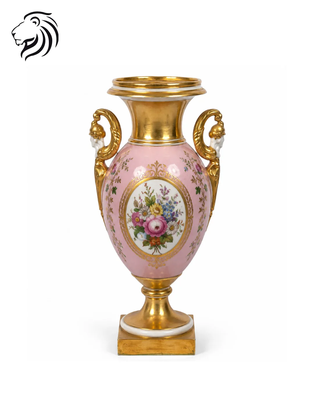 Vase rose à bouquet central