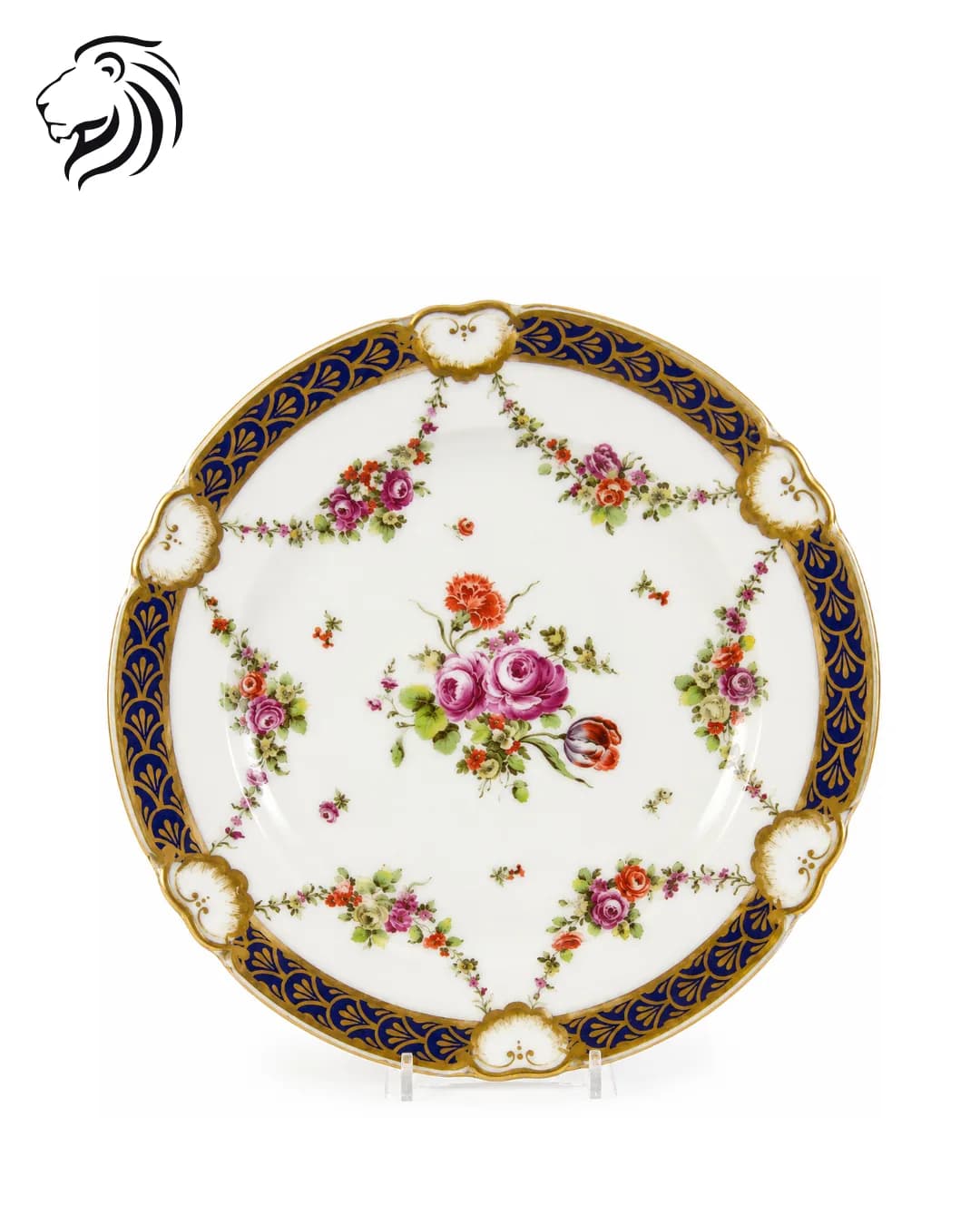 Assiette à décor floral rose