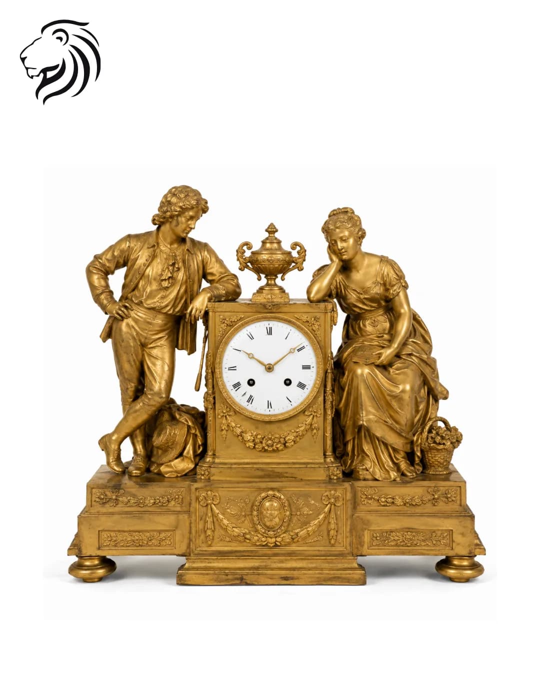 Pendule figurative à deux personnages