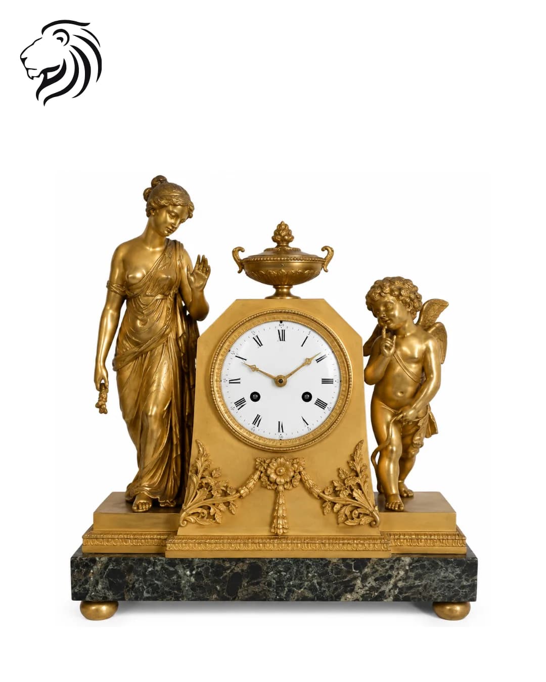 Pendule figurative aux deux personnages