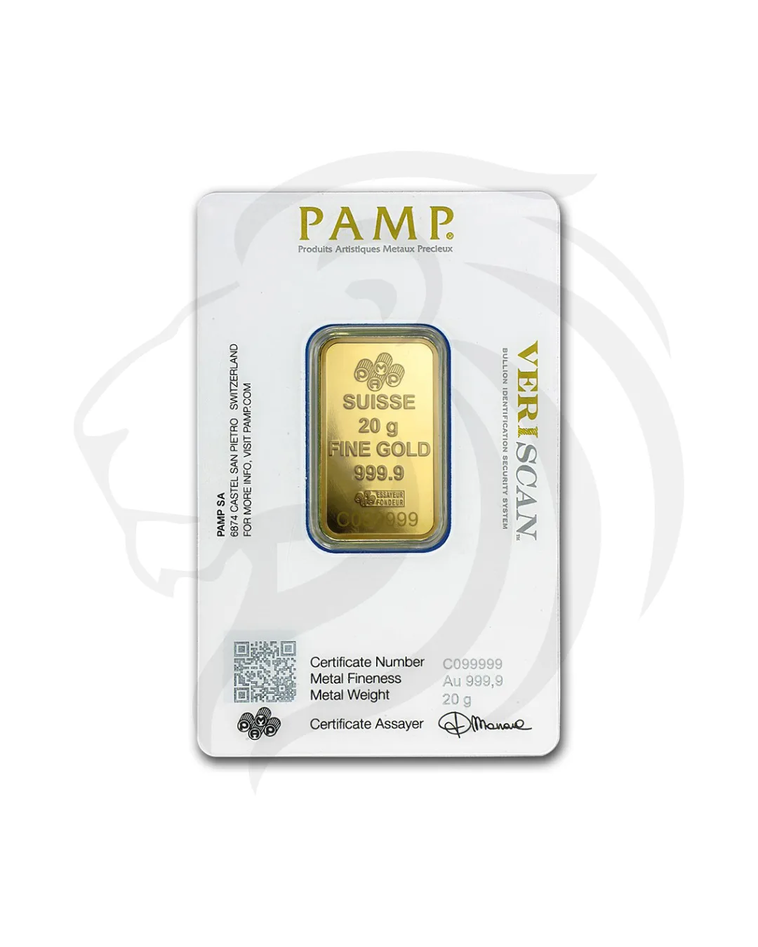 Lingot d’or PAMP Suisse 20 g