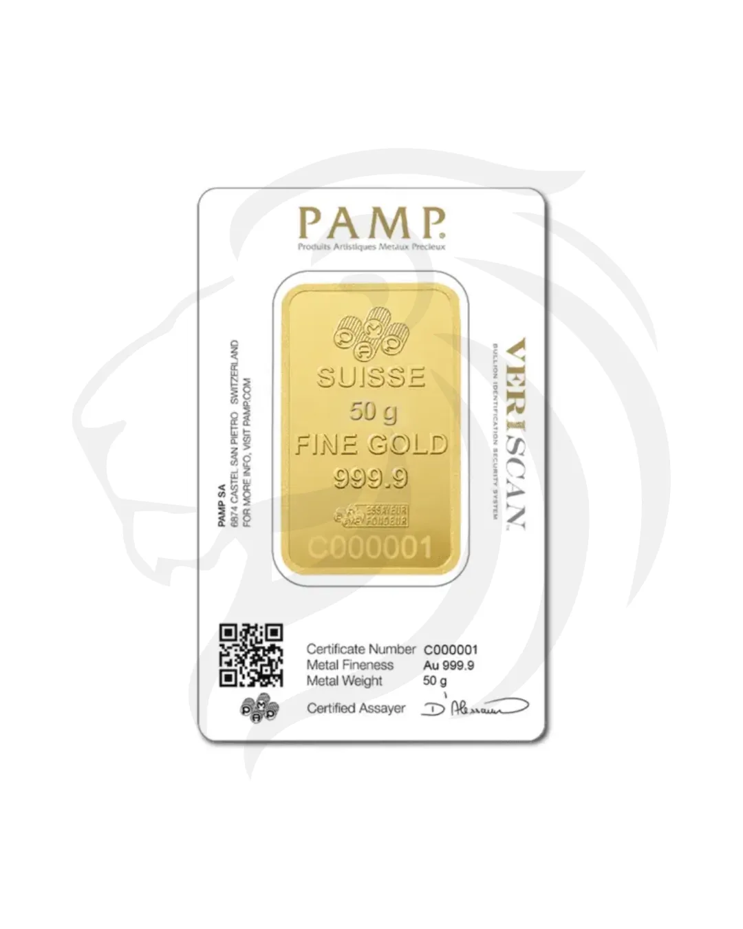 Lingot d’or PAMP Suisse 50 g