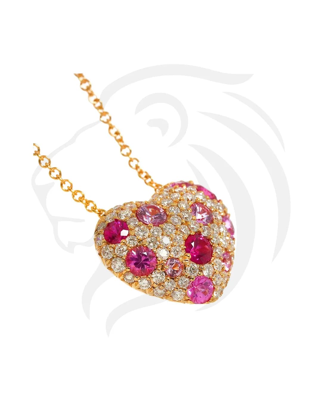 PONTE VECCHIO COLLIER CŒUR PINK SAPPHIRE 1,19 CT & DIAMANTS 0,74 CT