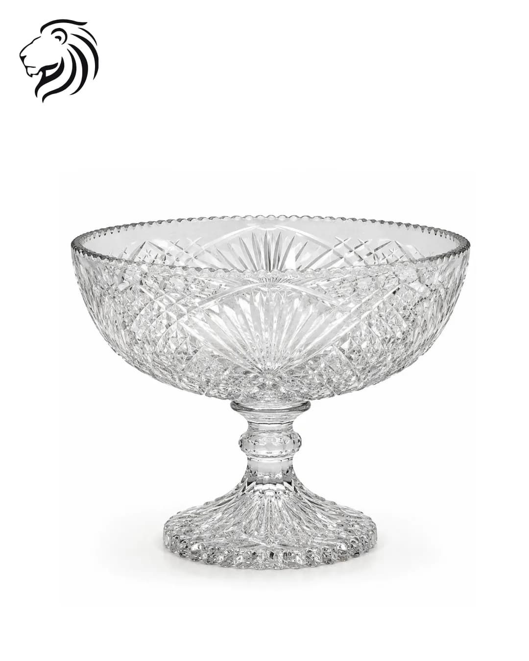 Grande coupe sur piédouche en cristal taillé