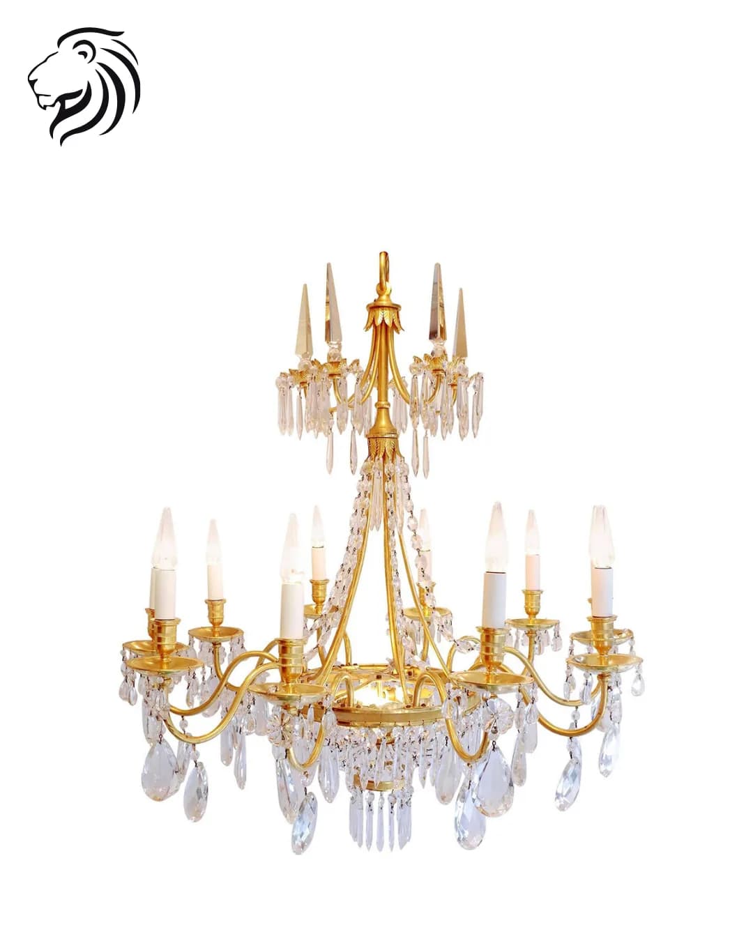 Lustre cage à pampilles et poignards