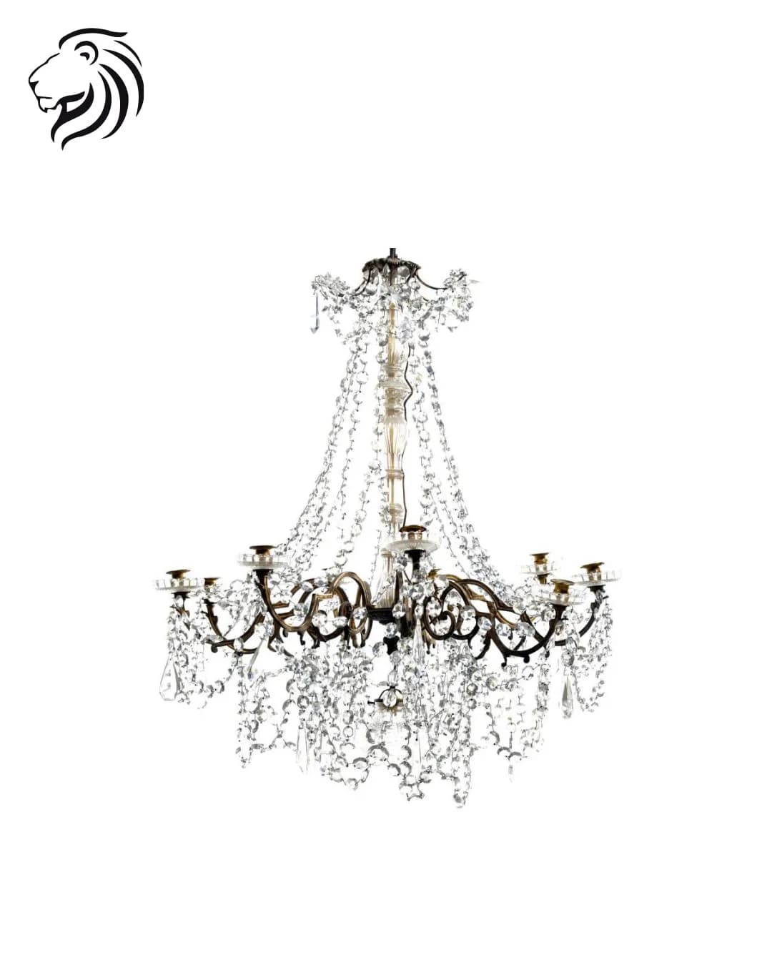 Lustre corbeille à huit bras de lumière