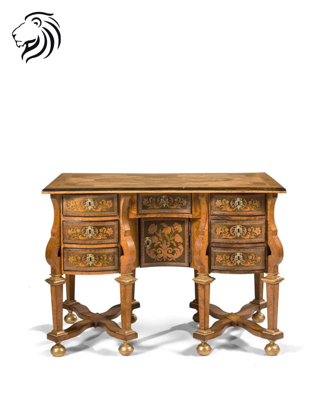 Bureau Mazarin à huit pieds en gaine