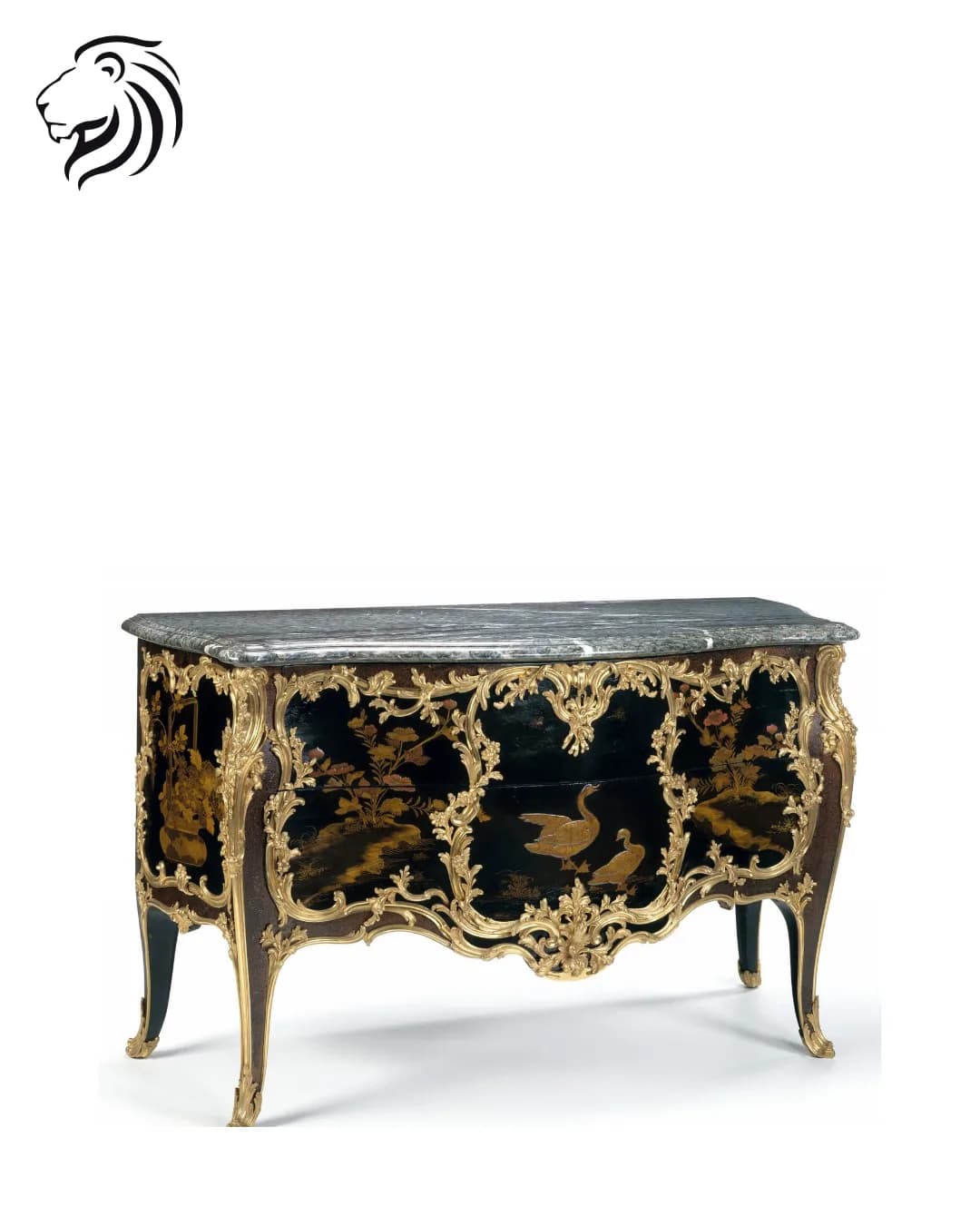 Commode galbée à deux tiroirs sans traverse