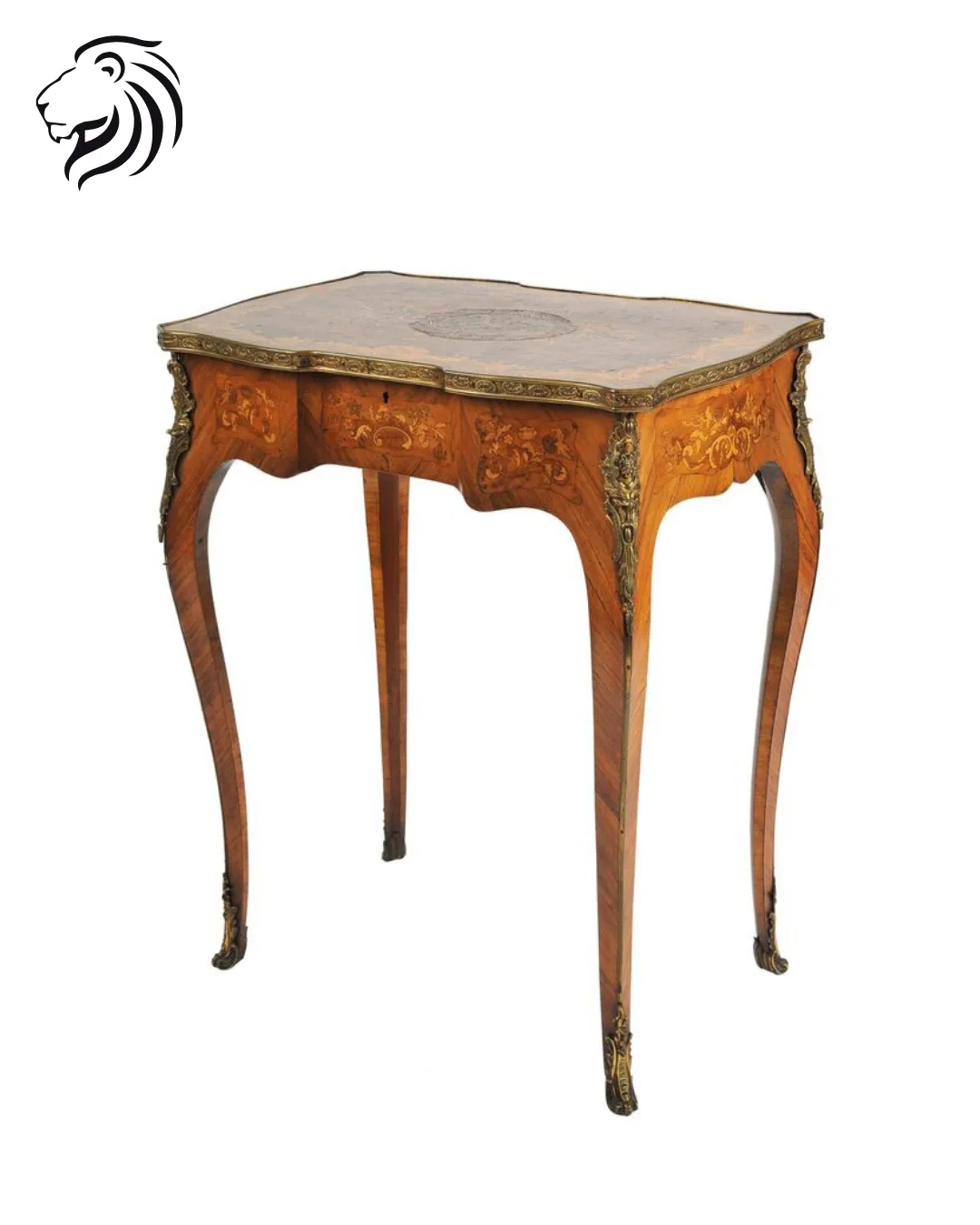Table à écrire à décor de fleurs