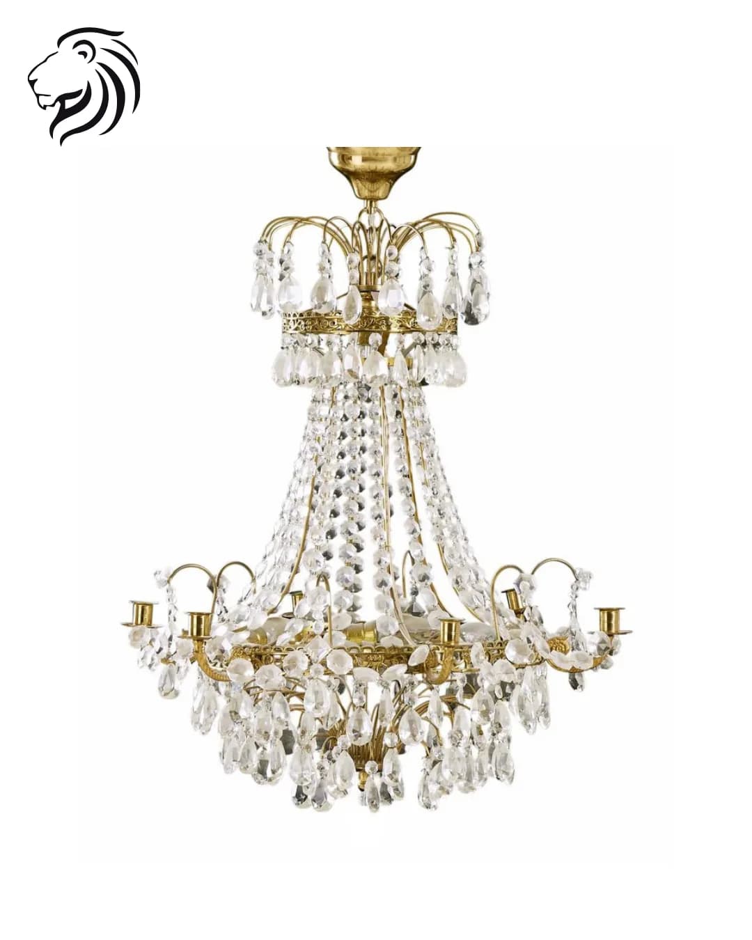 Lustre à pampilles en cristal taillé