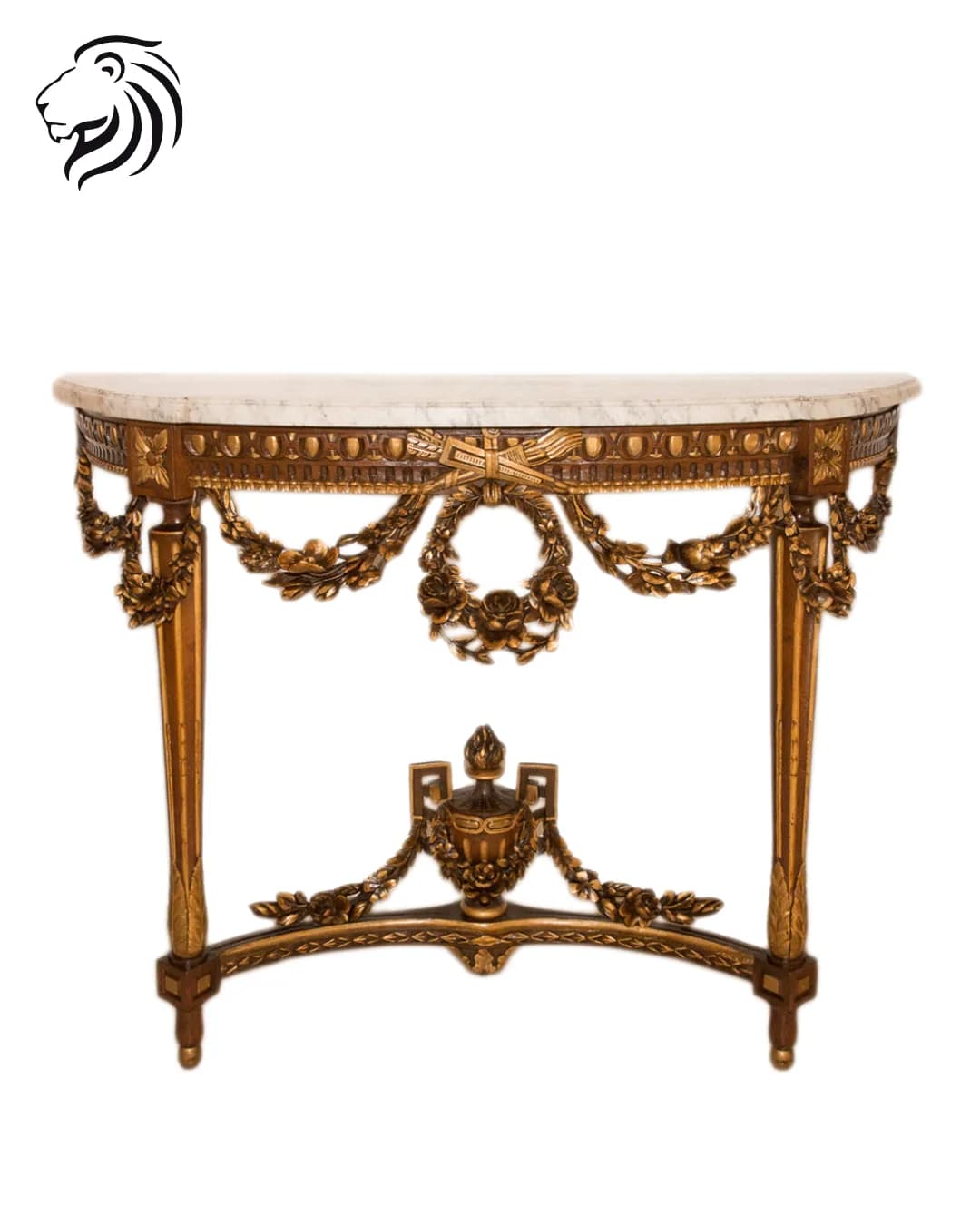 Console demi-lune à entretoise