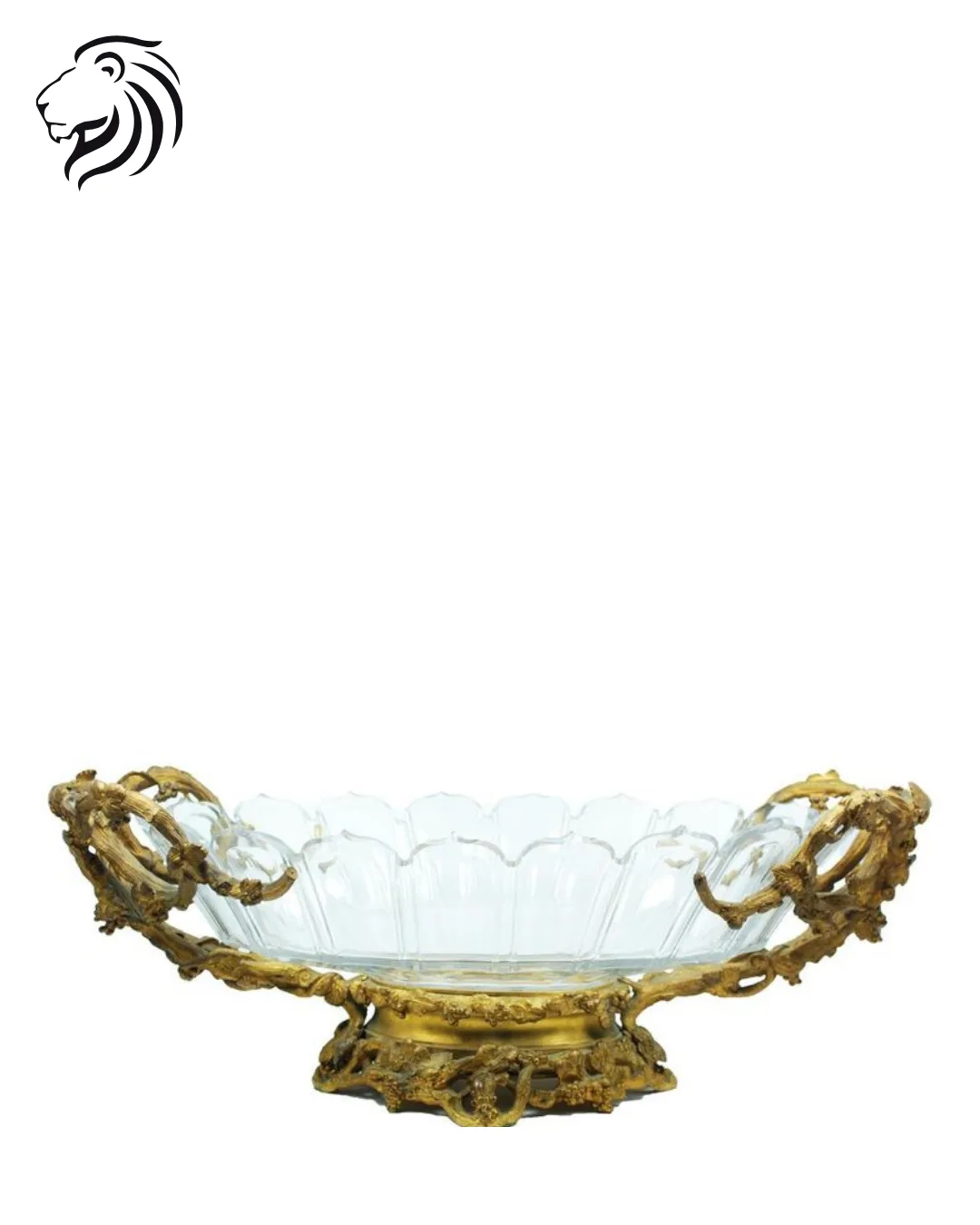 Coupe monumentale en cristal sur monture de bronze