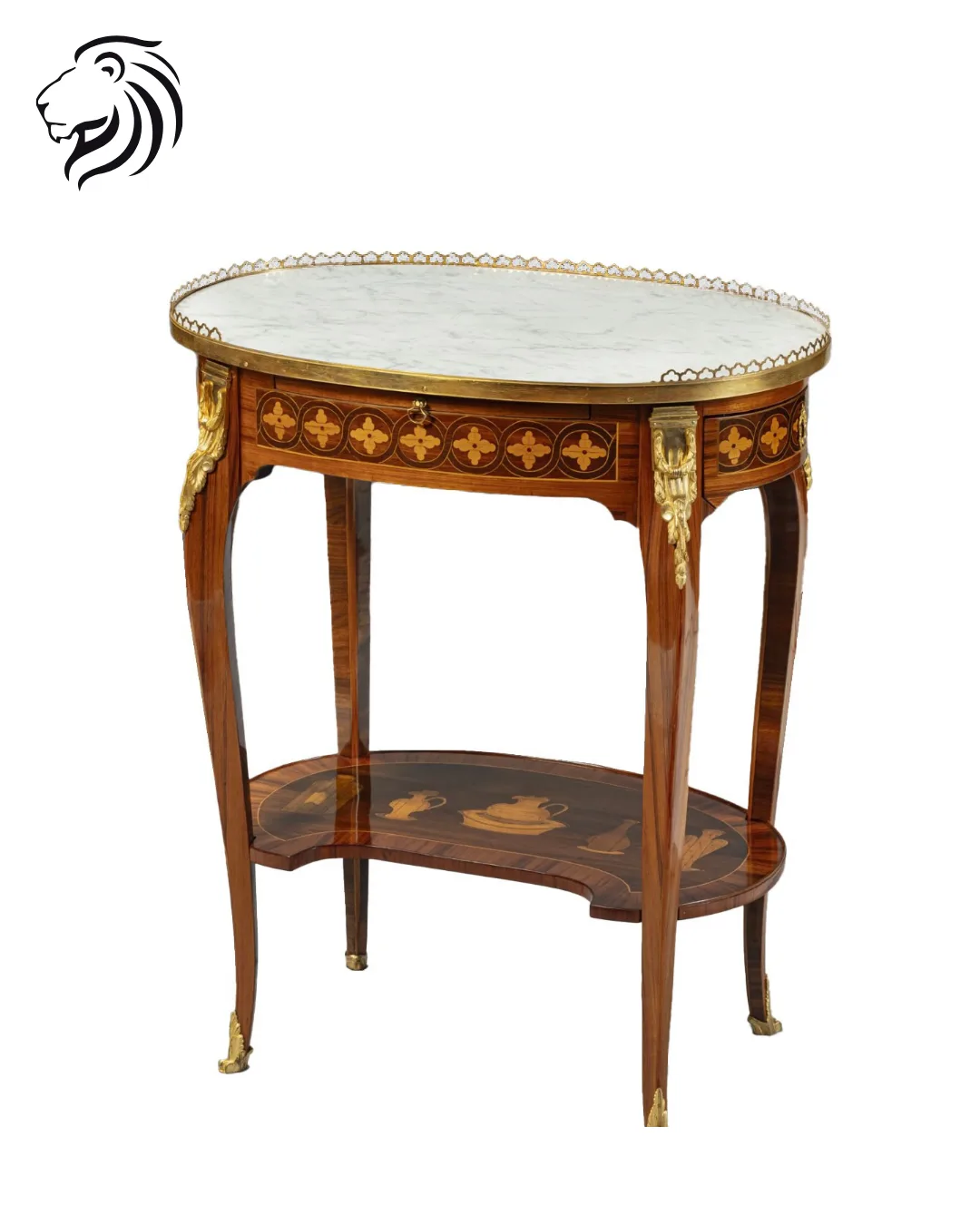 Table de salon ovale à deux plateaux