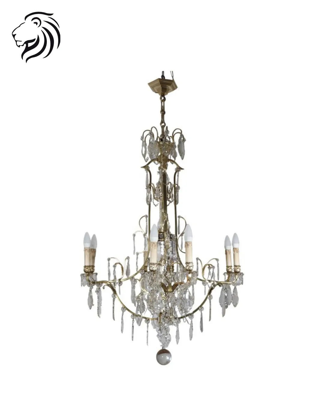 Lustre en cristal taillé à douze bras