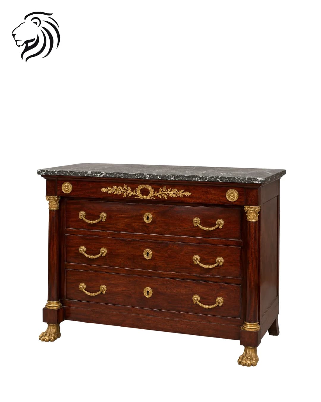 Commode à colonnes et pieds griffes