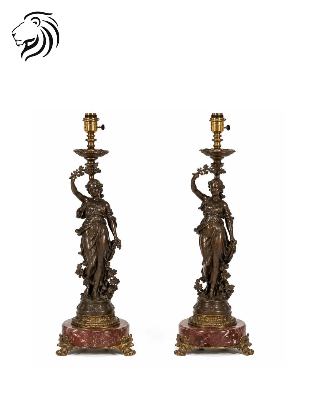 Paire de lampes en bronze