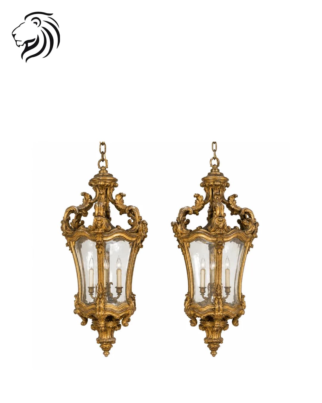 Paire de lanternes de procession transformées en luminaires
