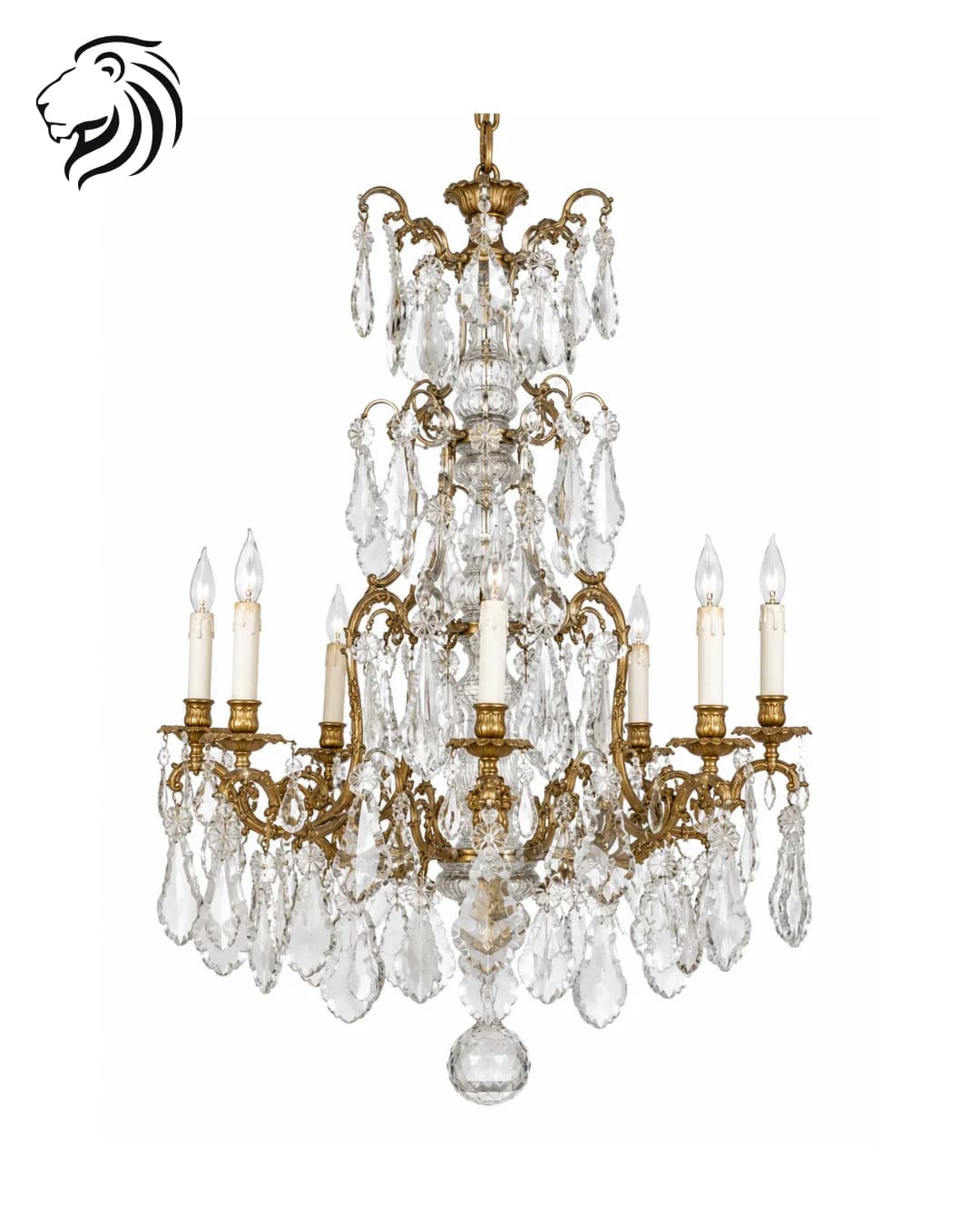 Lustre à plaques de cristal et pendeloques