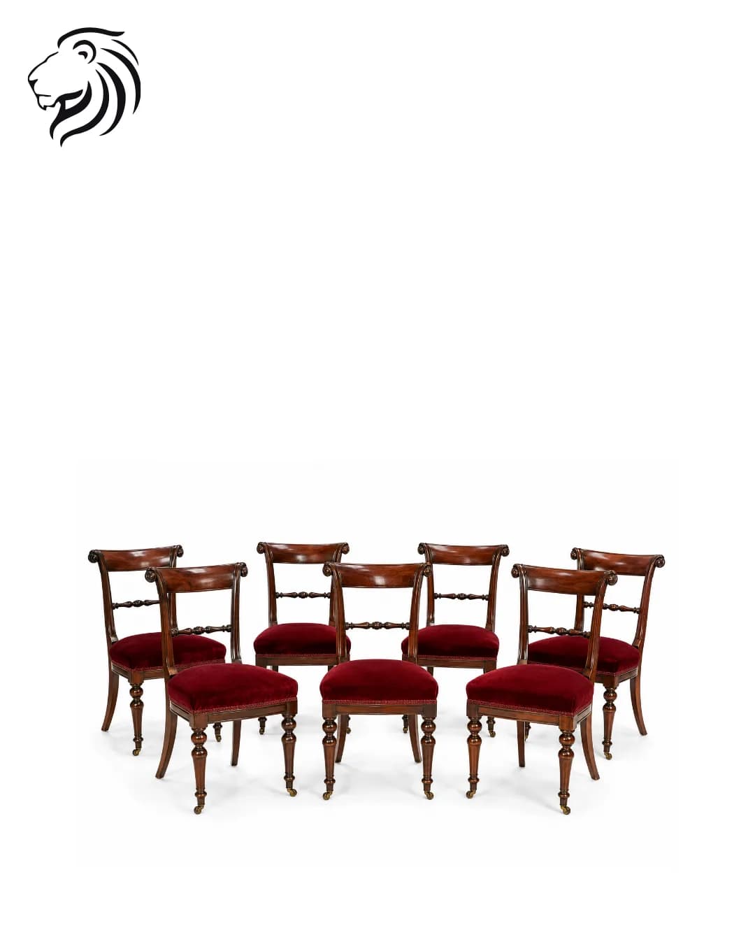 Suite de six chaises à dossier gondole