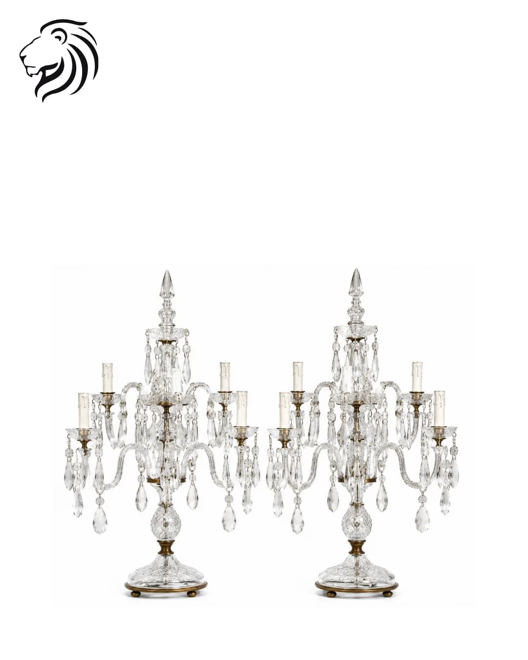Paire de girandoles décoratives en cristal