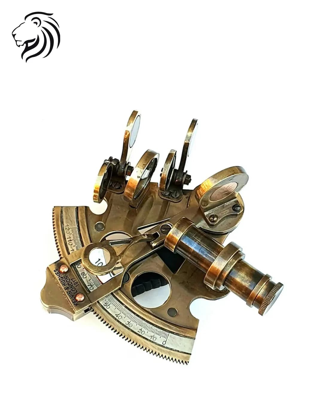 Sextant de poche en métal patiné