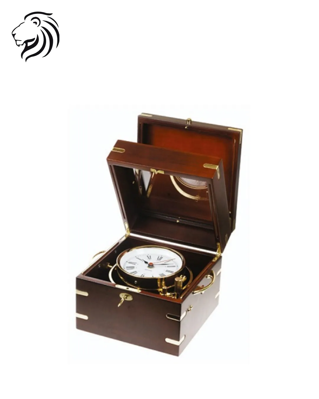 Chronomètre de marine dans sa boîte à cardan