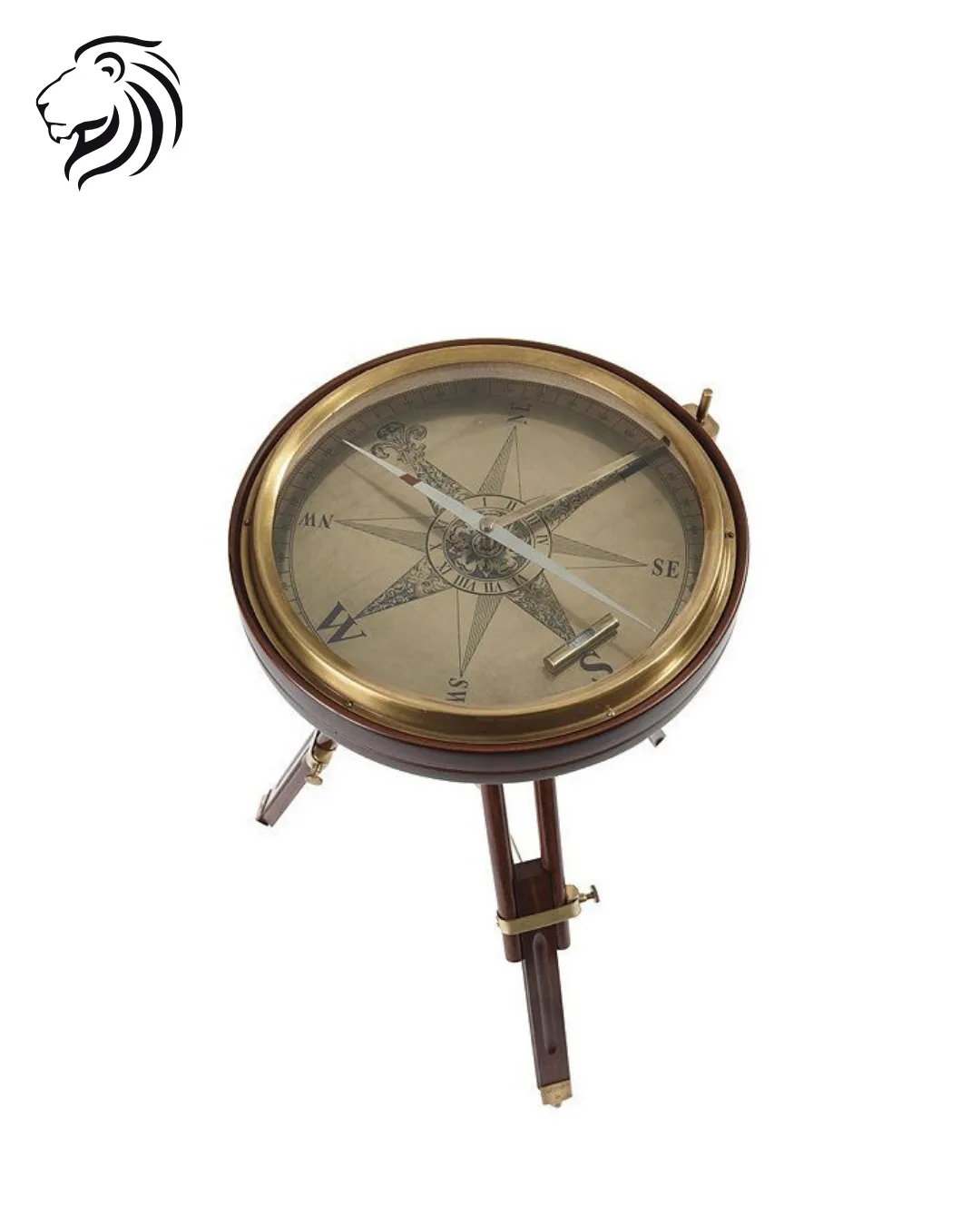 Boussole d’arpenteur sur trépied