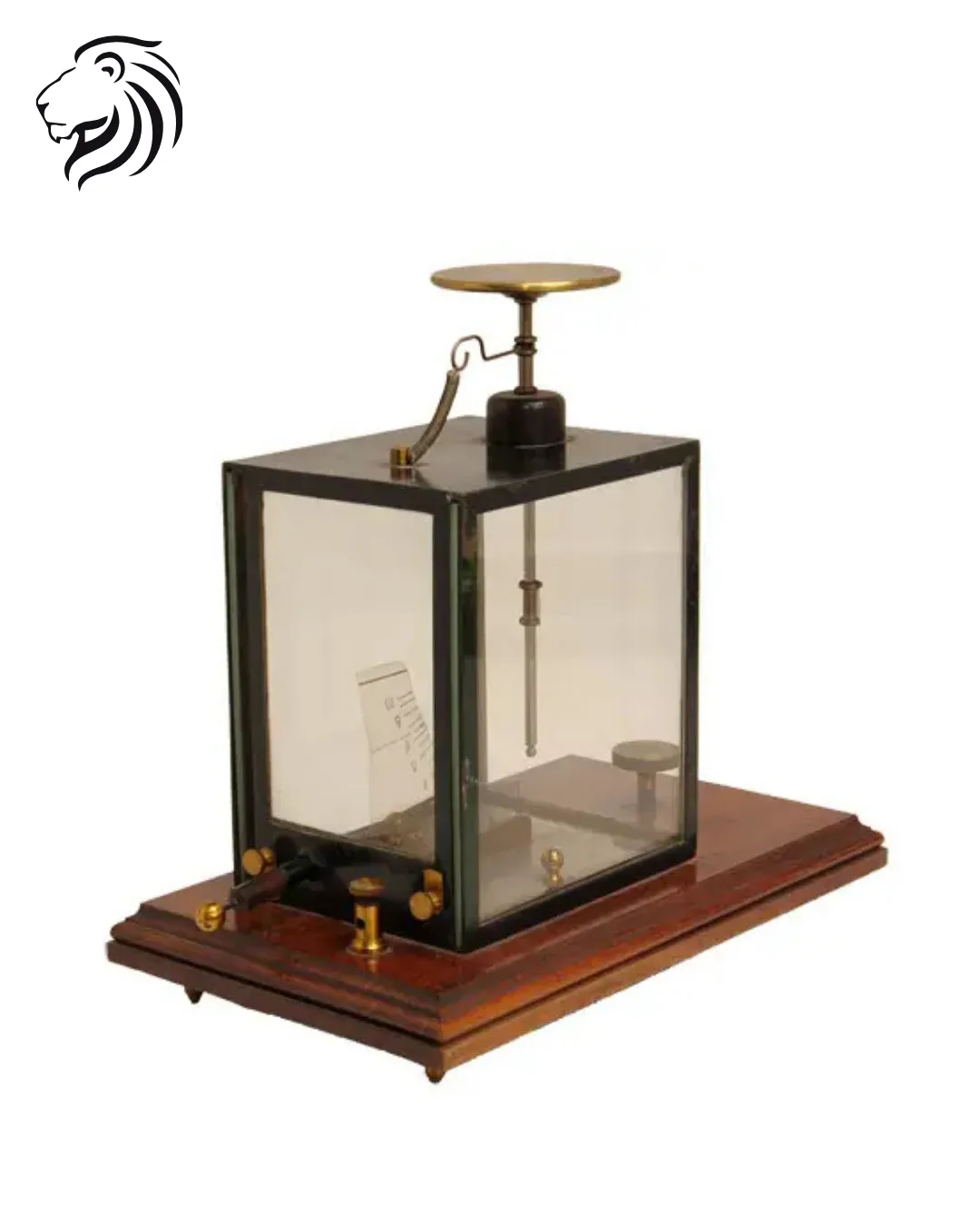 Électromètre à quadrants sous cloche de verre