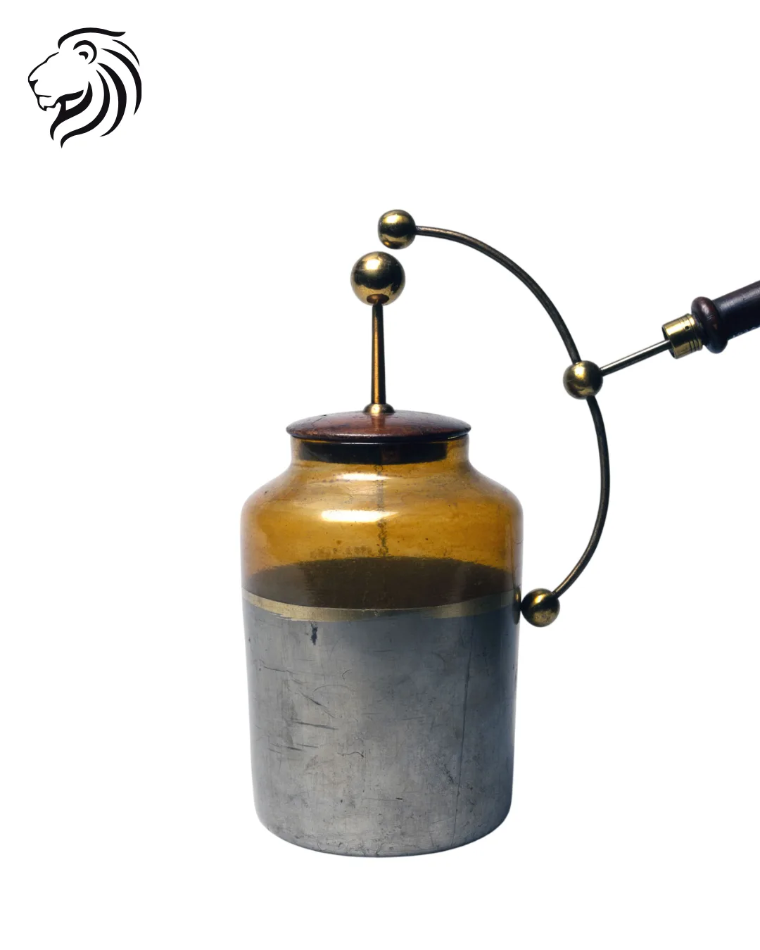 Bouteille de Leyde en verre et étain