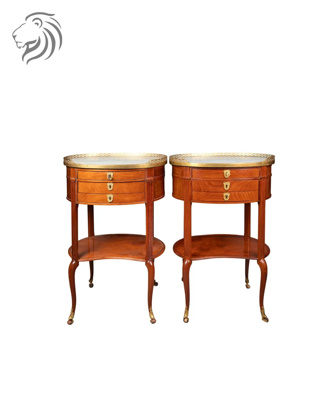 Paire de petites tables de salon d’époque Transition