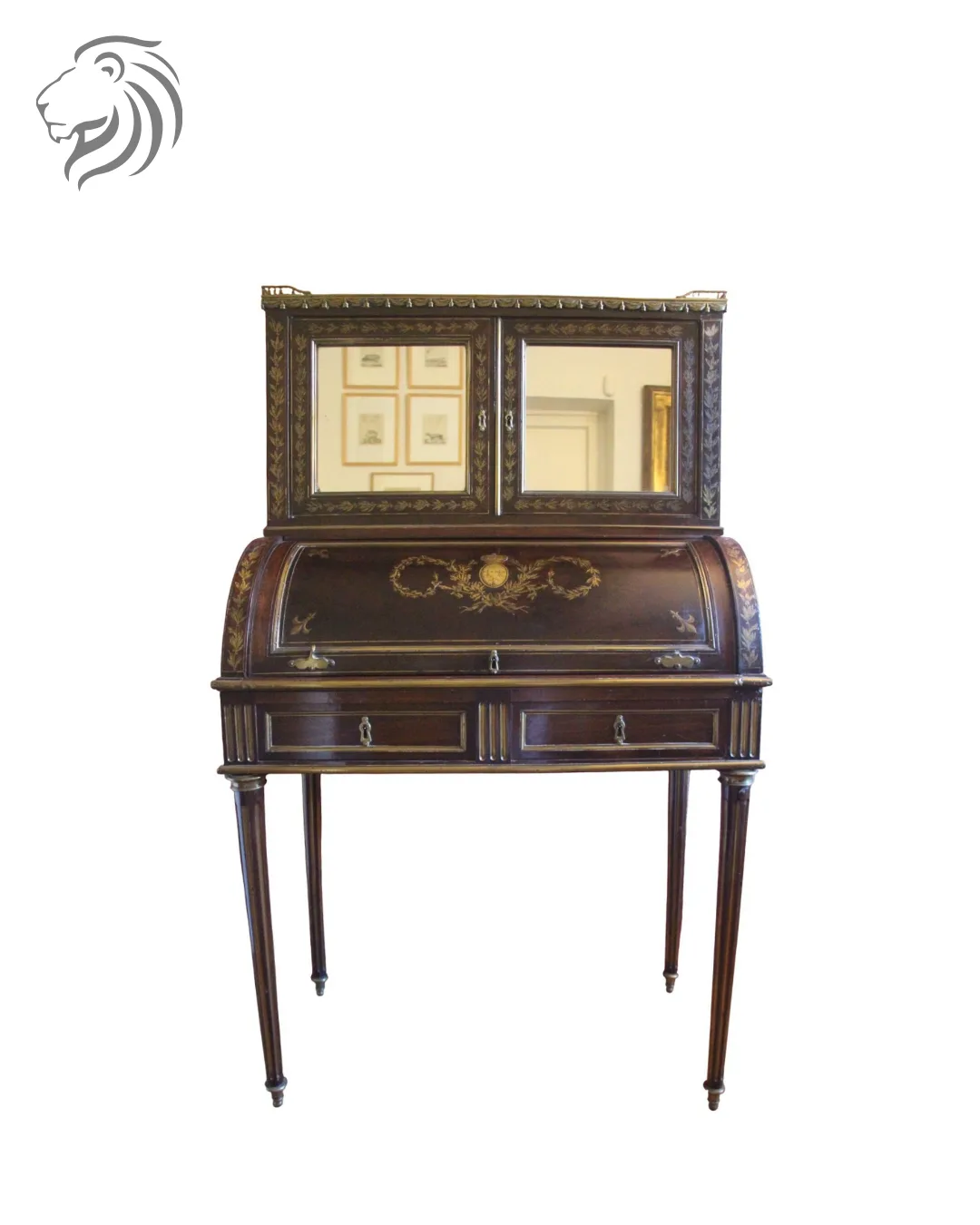 Bureau à cylindre de dame en acajou, époque Charles X