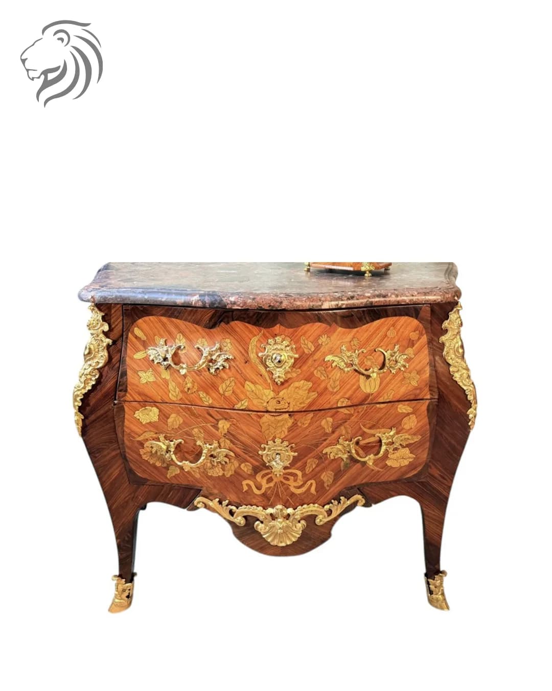Commode galbée en marqueterie de fleurs