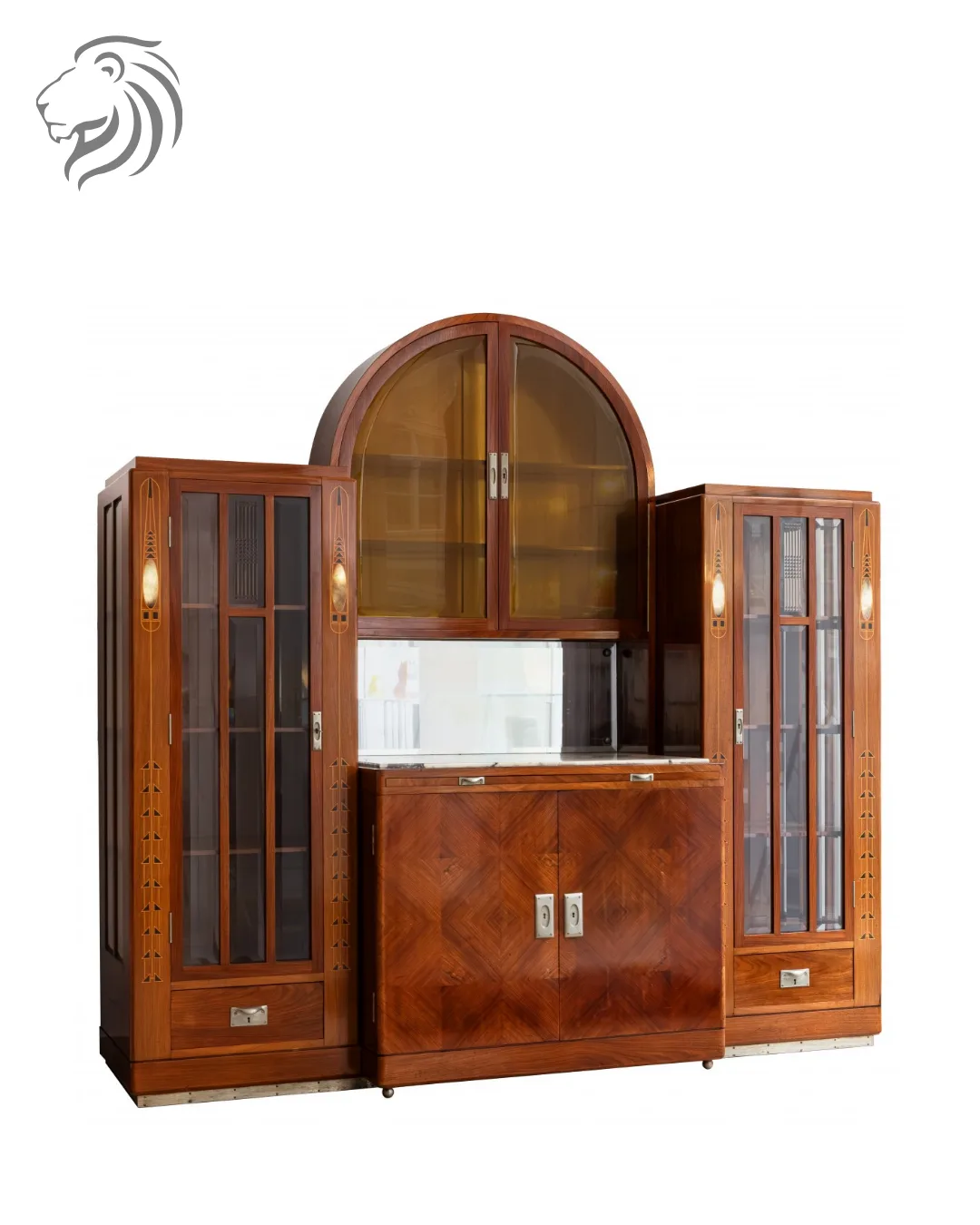 Buffet Art nouveau à riche décor marqueté