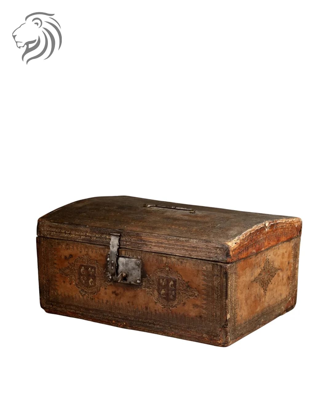 Cassette en cuir doré aux armes du Grand Dauphin