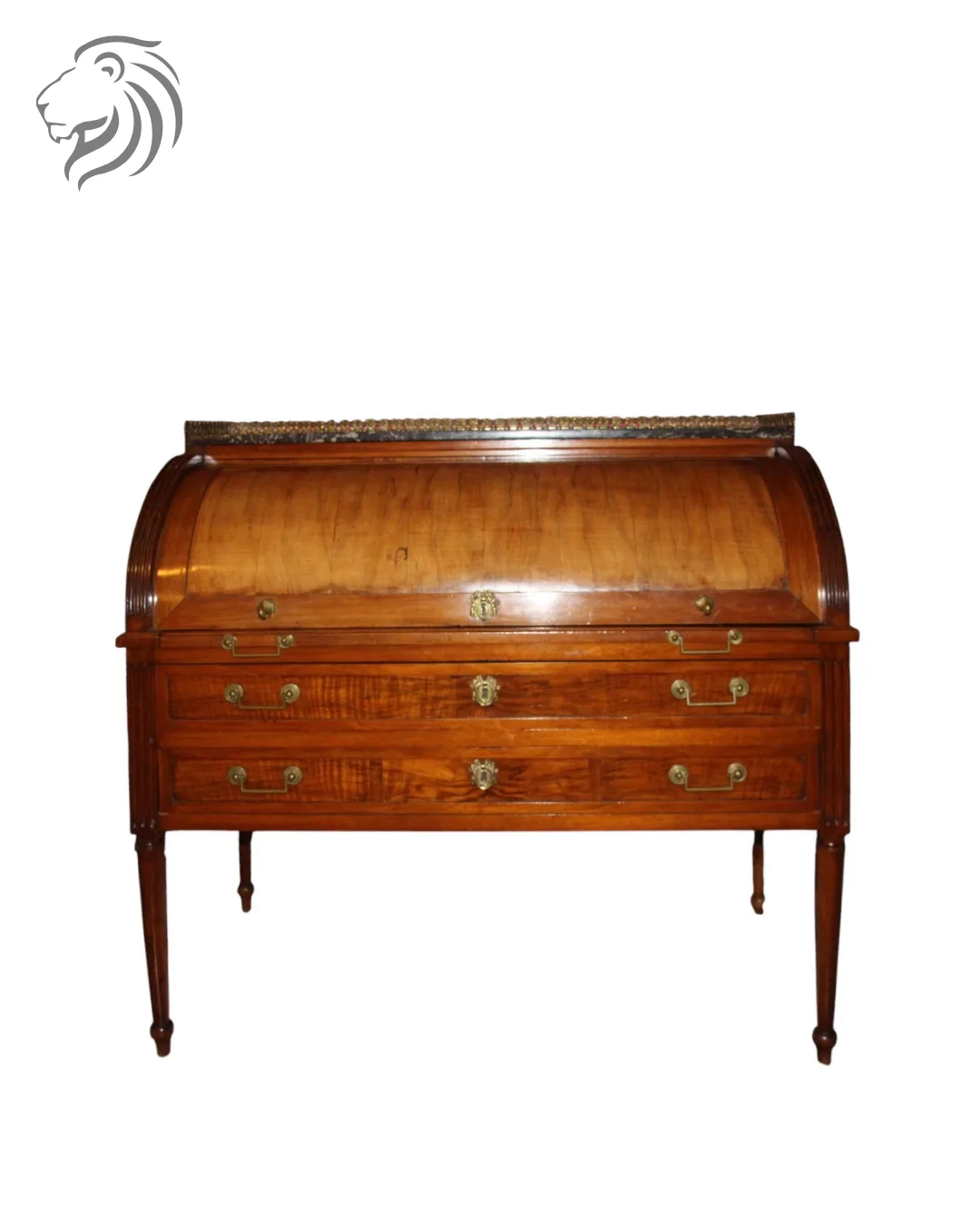 Bureau à cylindre en acajou blond