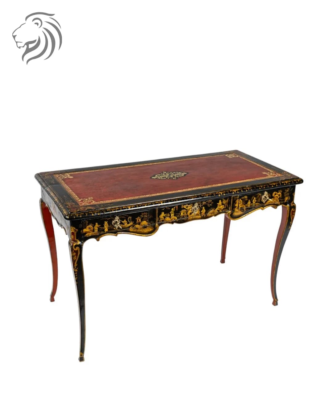 Bureau plat en Vernis Martin à décor chinoisant