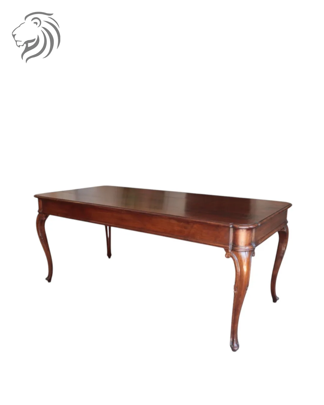 Table de salle à manger en noyer à pieds ondulés