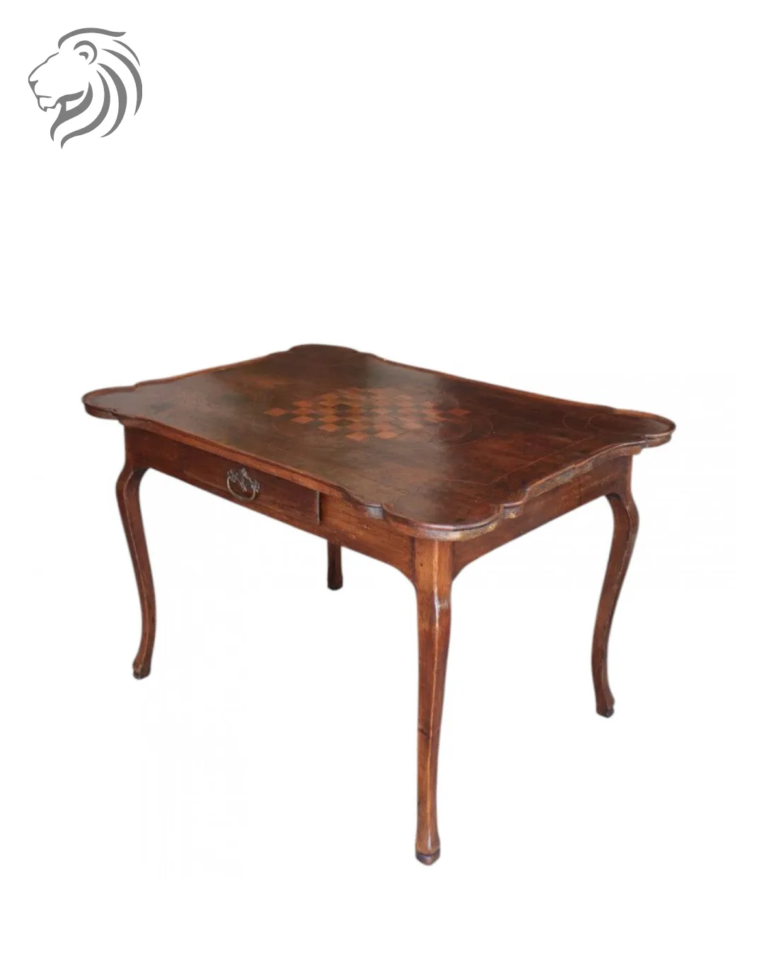 Table à jeux à plateau marqueté et fileté