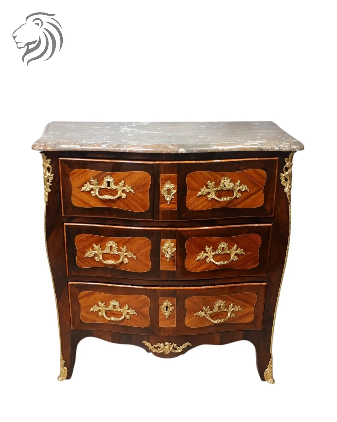 Commode d’entre-deux en bois de rose et amarante