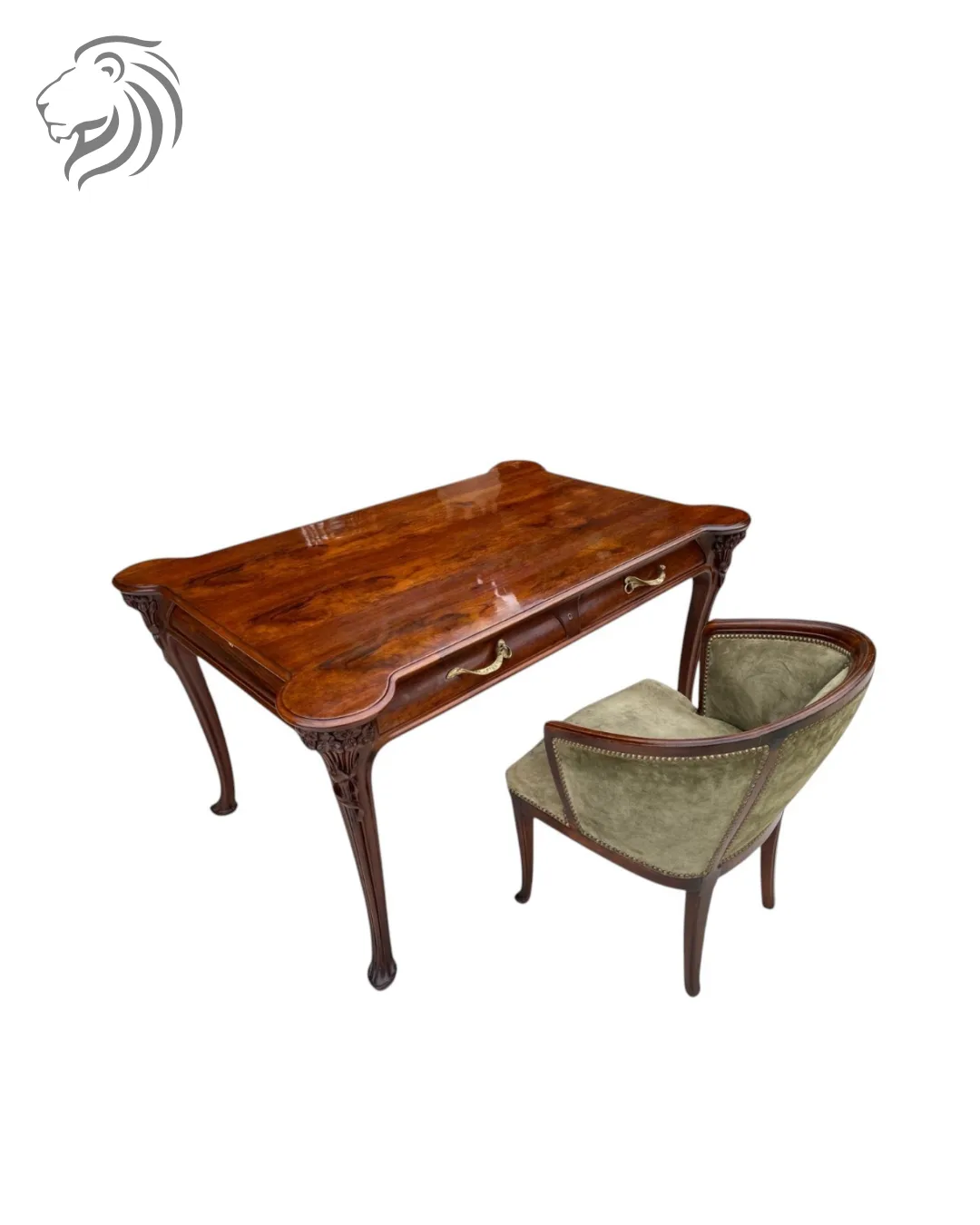Bureau Art nouveau et son fauteuil assorti