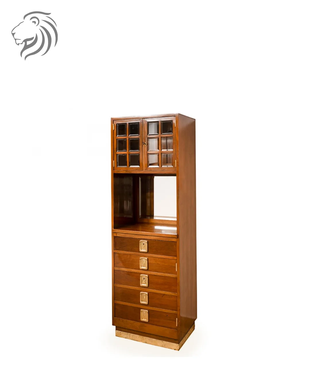 Cabinet Art nouveau en chêne à porte vitrée