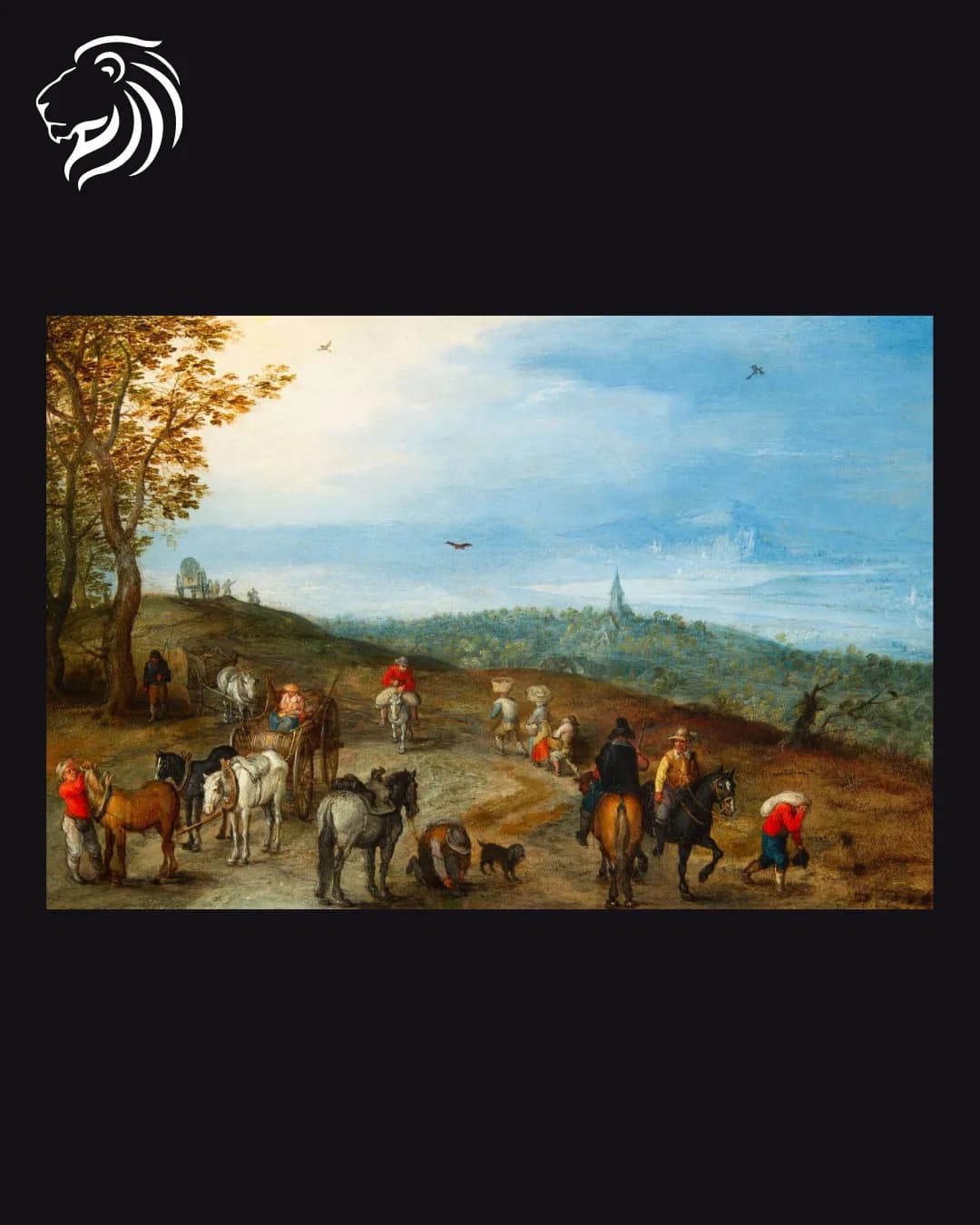 D’après Jan Brueghel l’Ancien – Paysage boisé avec voyageurs