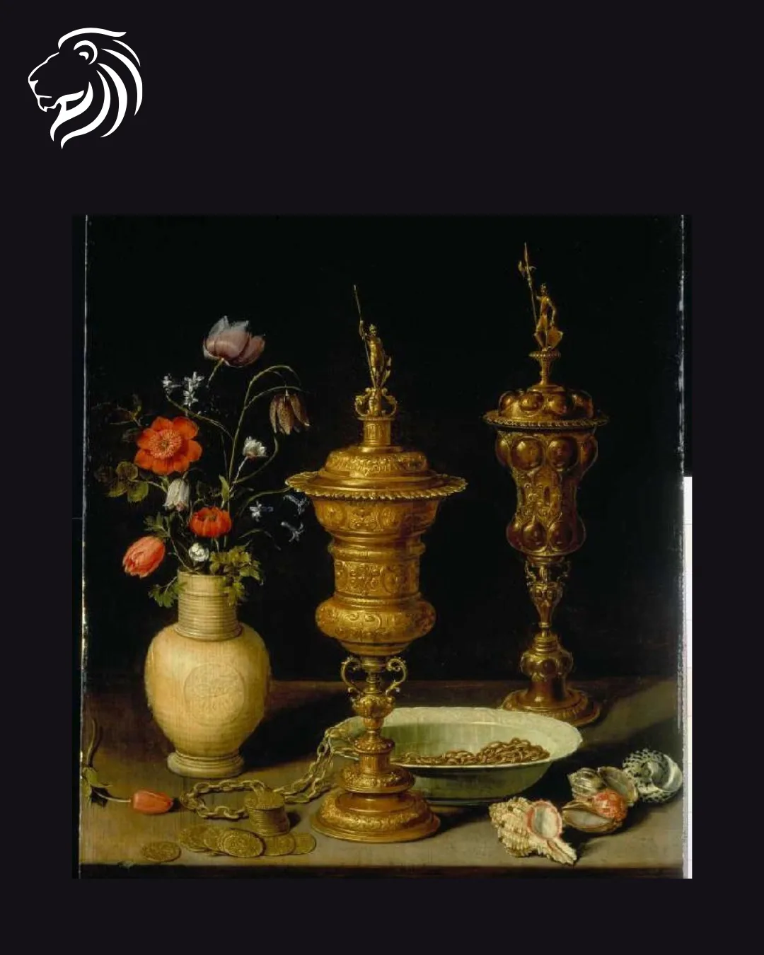 École de Clara Peeters – Nature morte aux fleurs et coupe d’argent