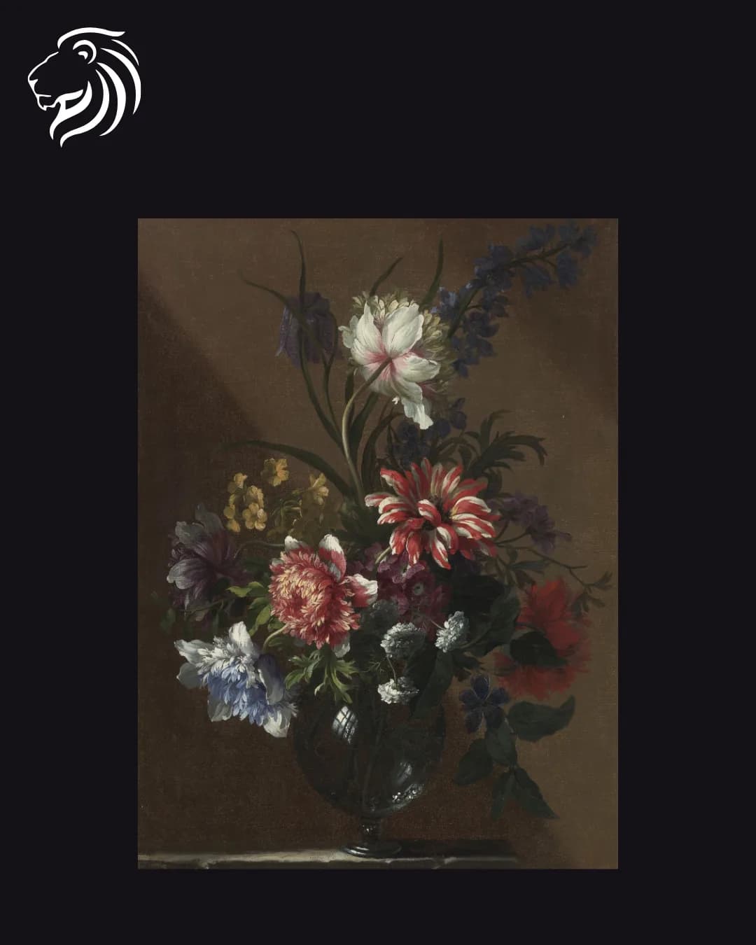 Dans le goût de Jean-Baptiste Monnoyer – Bouquet de fleurs dans un vase sculpté