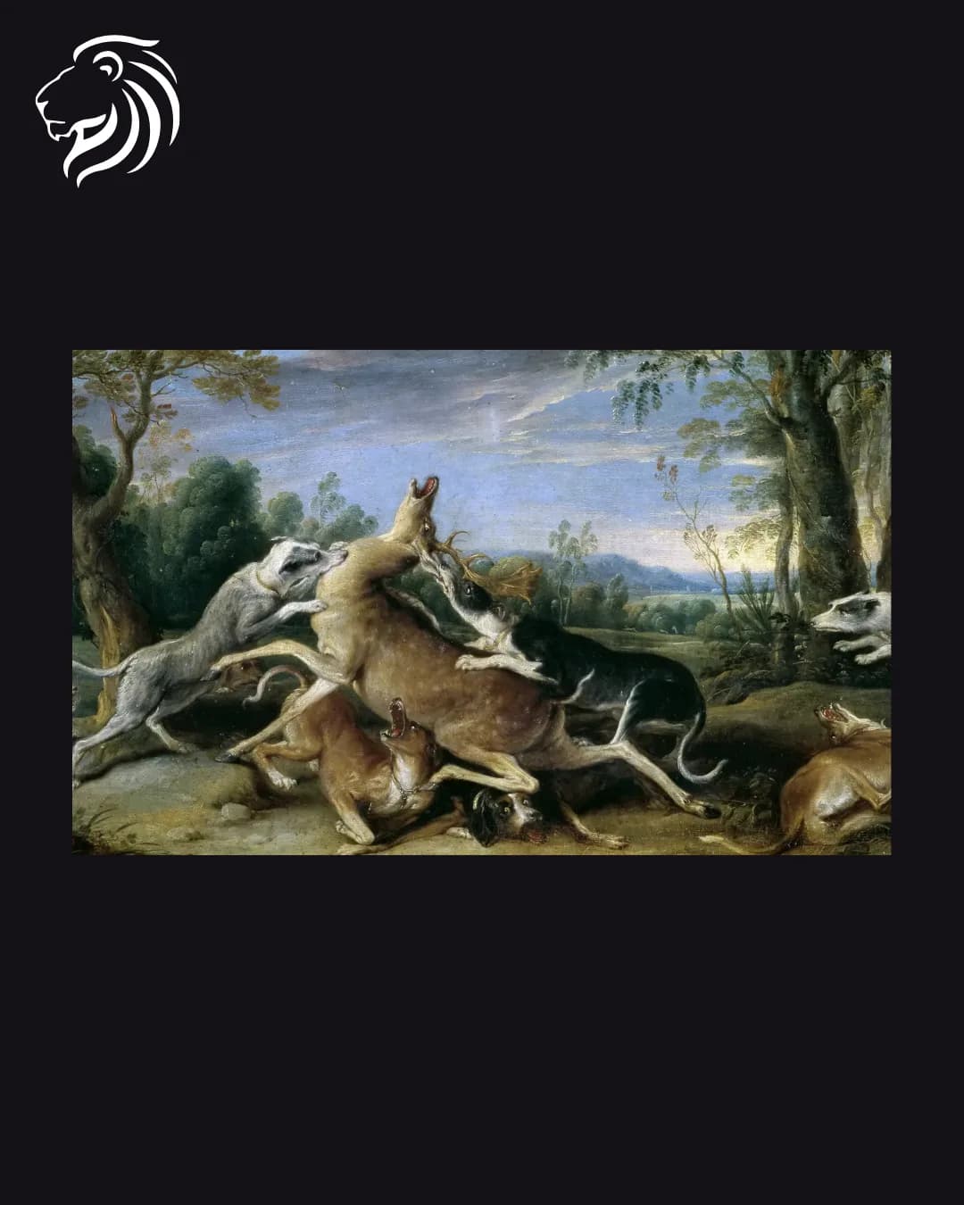 D’après Jean-Baptiste Oudry – Scène de chasse au cerf